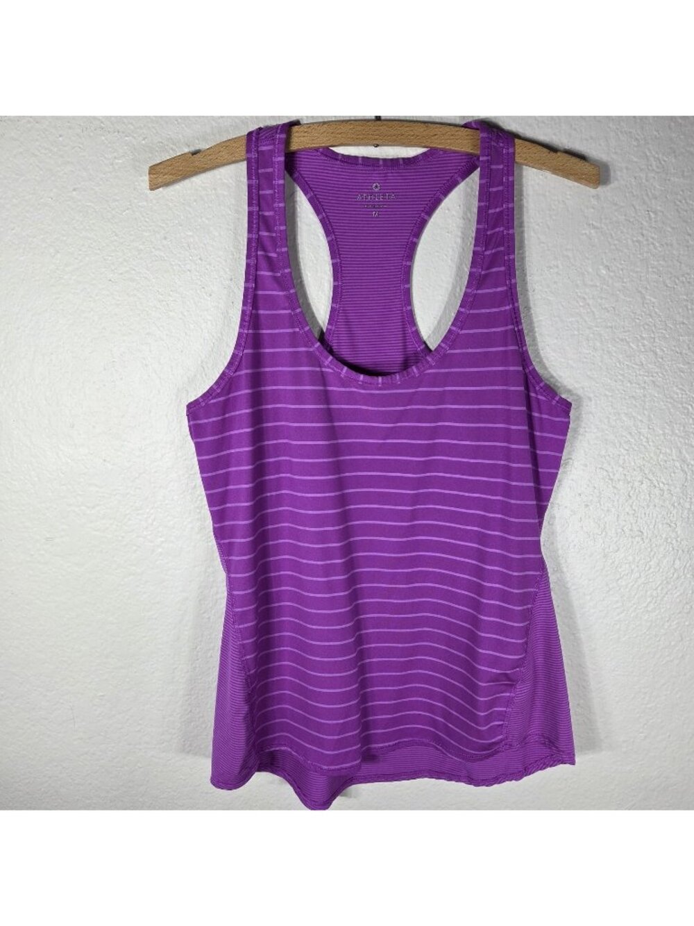 Athleta Purple Racerback Performance Striped Tank Top Size M Athletic